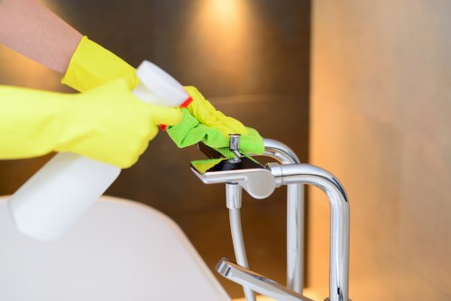 Professional office cleaning in a Wandsworth workplace reception area