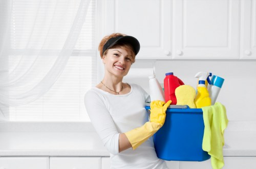 Local cleaning team working in a Wandsworth property before handover